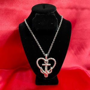 Brighton seize the day in Anchor & heart necklace